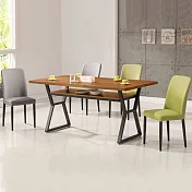 《Homelike》愛琳娜工業風5尺餐桌椅組(一桌四椅) 四灰椅