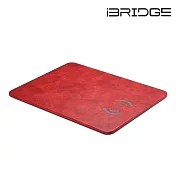 iBRIDGE 10W+蘋果7.5W快充Qi無線充電皮革滑鼠墊 寶石紅