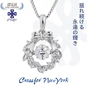 正版日本原裝【Crossfor New York】項鍊【Wreath花圈】純銀懸浮閃動項鍊-耶誕限定