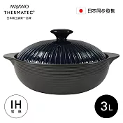 MIYAWO日本宮尾 IH系列9號耐溫差陶土湯鍋 3L-藏青雛菊 (可用電磁爐)