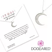 Dogeared crescent moon 鑲鑽銀色月亮項鍊 照亮我心 附原廠盒