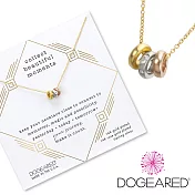 Dogeared Trio of rings 金X銀X玫瑰金 鑲鑽幸運三環金色項鍊