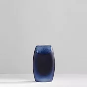 【3,co】玻璃月型口扁平花器(8號) - 藍