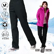 【遊遍天下】中性款保暖防風刷毛長褲(A071)XL黑色