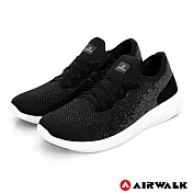 【AIRWALK】浮光掠影編織運動鞋-男款US9.5黑色