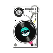 金屬唱片開罐器功能鑰匙圈-白藍綠