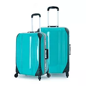 DF travel - 簡奢風華極光鏡面鋁框20+24吋2件組行李箱-共4色湖水綠