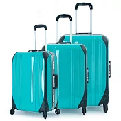 DF travel - 簡奢風華極光鏡面鋁框20+24+28吋3件組行李箱-共4色湖水綠