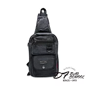 DF BAGSCHOOL -韓版運動休閒帆布單肩包-共2色黑色