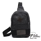 DF BAGSCHOOL - 經典豬鼻款休閒帆布單肩胸包-共2色黑