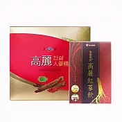 華陀扶元堂-高麗人蔘精1盒+黑鑽櫻桃高麗紅蔘飲1盒
