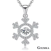 GIUMKA 925純銀 冰晶雪花 心動時分跳舞石系列 純銀項鍊 MNS08060白鋯款