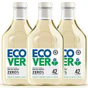 ECOVER 宜珂無添加親膚低敏洗衣精-ZERO 1500ml x3罐組