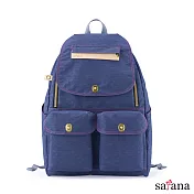 satana - Soldier 多功能拉鍊後背包 -礦青藍