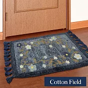 棉花田【艾菲-花藤】純棉刺繡香奈絨編織鬚邊踏墊(45x70cm)