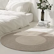 【收納職人】日系慢活厚棉線編織大地毯(淺棕+白色拼接)