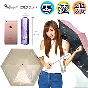 【雙龍牌】超迷你口袋傘 微笑貓咪黑膠抗UV五折傘晴雨傘輕量傘(B8003C)蜜糖金