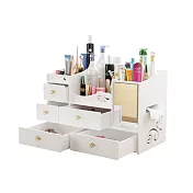 【家適帝】木塑化妝鏡台小物收納盒(附面紙抽取口)白