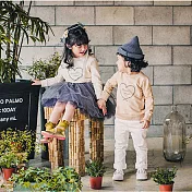 素素米白愛心長袖親子裝情侶裝(小孩)85白色