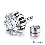 GIUMKA 925純銀 神龍之爪純銀耳環中性後鎖式 栓扣式系列 單邊單個 MFS07064白色單支‧約0.7c