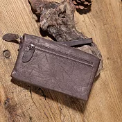 【Solomon皮件】霍格華茲 植鞣水洗牛革 復古格調 手拿包灰