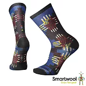 Smartwool 男Print系列中長襪-Wave Geo L亮藍