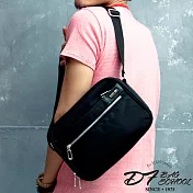 DF BAGSCHOOL - MIT雅痞深黑極簡態度斜背側背包黑