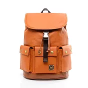 【美國 AIRWALK】 黑金質感大容量後背包-棕色