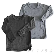 兒童圓領刷毛衣-黑色/深灰色-4件入S