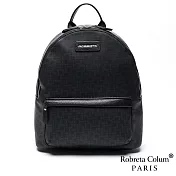 Roberta Colum - 型男首選雅痞深黑頭層牛皮後背包黑