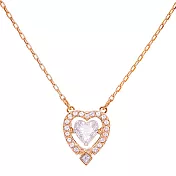 奧地利SWAROVSKI Dance Heart 玫瑰金水晶項鍊