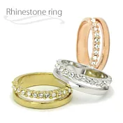 日本製-2連風水鑽戒指 -白金色#3