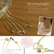 日本製-心心相印璀鑽項鍊 -玫瑰金