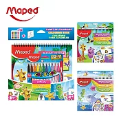 【法國Maped】繪圖板著色貼紙畫(附12色彩色筆)-兩款隨機出貨