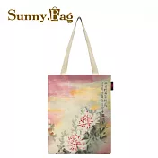 臺灣國寶美術館 書袋/文青袋-斜陽牡丹
