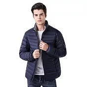 美國Deodar迪歐達 男款輕薄撞色羽絨外套M-藏青