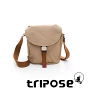 tripose MEMENTO系列微皺尼龍輕量防潑水郵差包 奶茶色