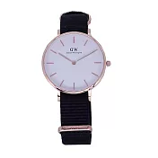 DW Daniel Wellington 經典中的珍貴收藏時尚優質尼龍帶腕錶-白面+金殼/32mm-DW00100253