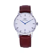 DW Daniel Wellington 經典中的珍貴收藏時尚優質羅馬腕錶-淺咖啡+銀殼/34mm-1140DW