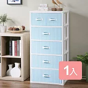 《真心良品》安柏加寬2+4抽收納櫃附輪170L-1入 藍色