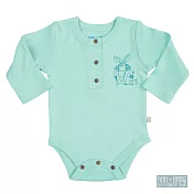 美國 FINN & EMMA 寶寶有機棉長袖包屁衣 (維京藍)6-9個月