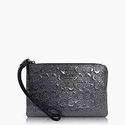 COACH 壓紋漆皮 / 小型 / 手拿包_深藍