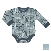 美國 FINN & EMMA 寶寶有機棉長袖包屁衣 (圖騰Boy)6-9個月