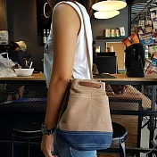 Loft THAI | 泰.兩用帆布水桶包.小 |Brown/navy
