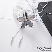 【Sayaka紗彌佳】閃耀春色奧地利水晶花朵造型毛衣鍊 -白金