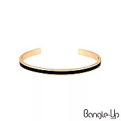 【BANGLE UP】法國巴黎 Bangle Cuff 復古風琺瑯鍍金開口手環 質感黑