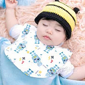 Cutie Bella印花布純棉 防水圍兜/口水巾-Cream-Robot 機器人