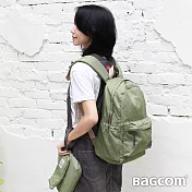 麻感收納後背包(A4 OK)-麻綠-搭配斜肩帶+胸扣帶