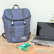 麻感雙釦後背包(14