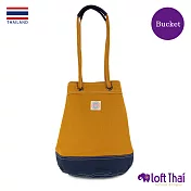Loft THAI | 泰.兩用帆布水桶包.大 |Mustard/navy